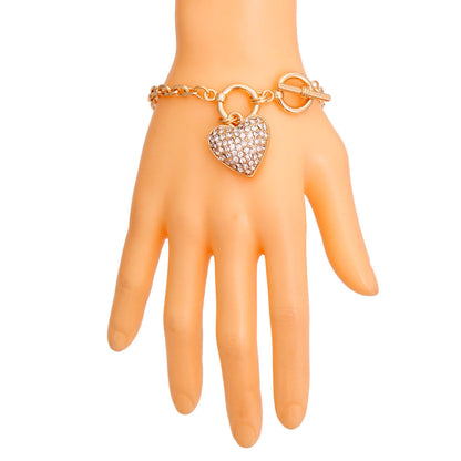 Gold Chain 3D Heart Bracelet