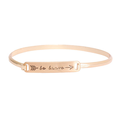 Be Brave Gold Hook Bangle