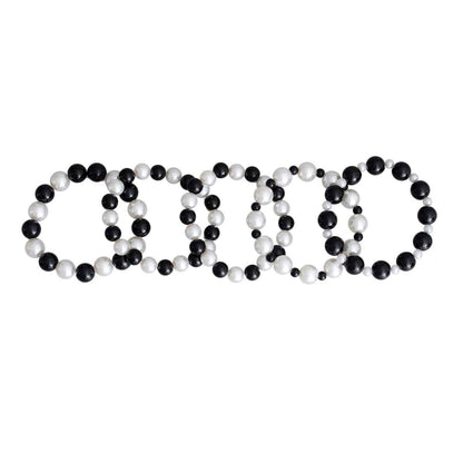 Black White Pearl Bracelets 5 Pcs