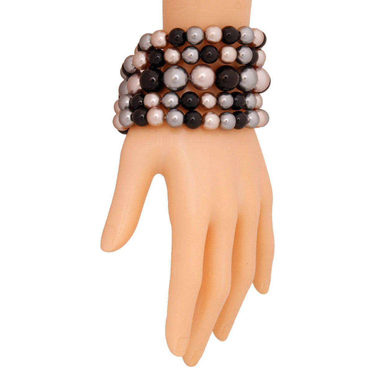 Dark Mix Pearl 5 Pc Bracelets