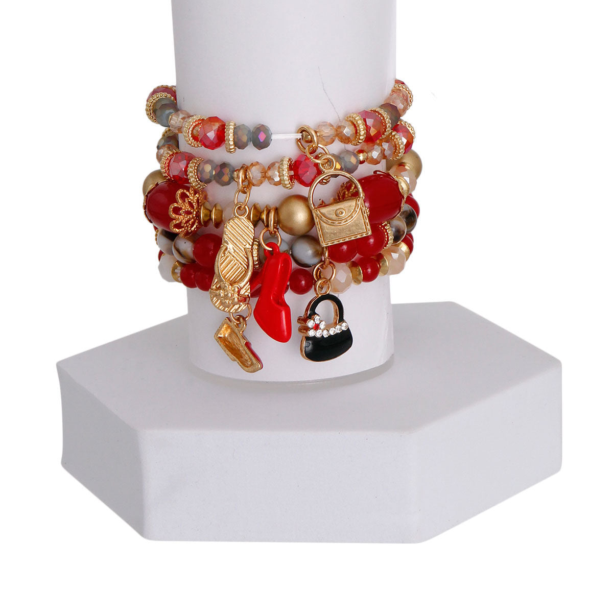 Red Bead Fashion Charm Bracelets