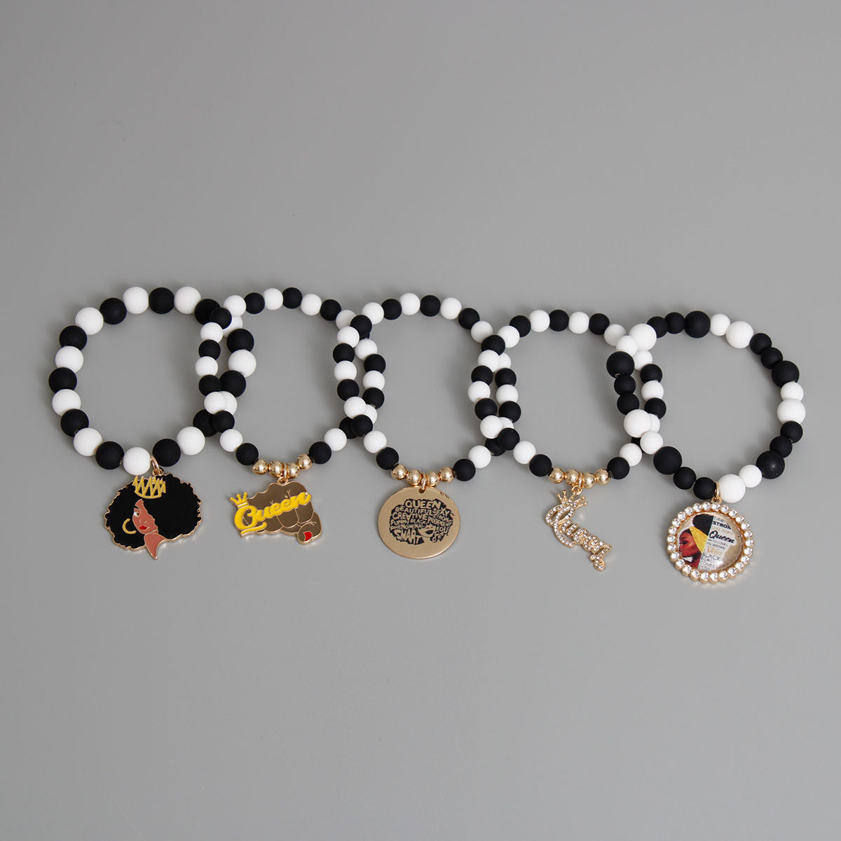 Black White Black Queen Bracelets