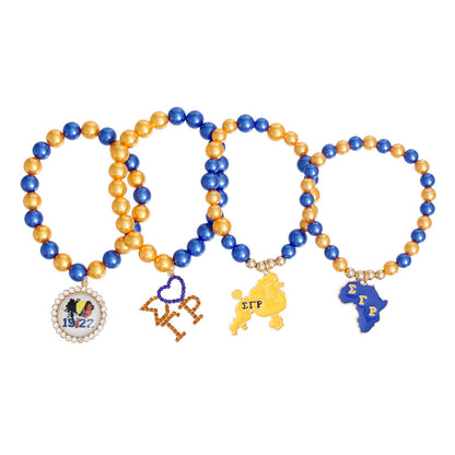 Blue Gold Pearl Gold Sorority Set