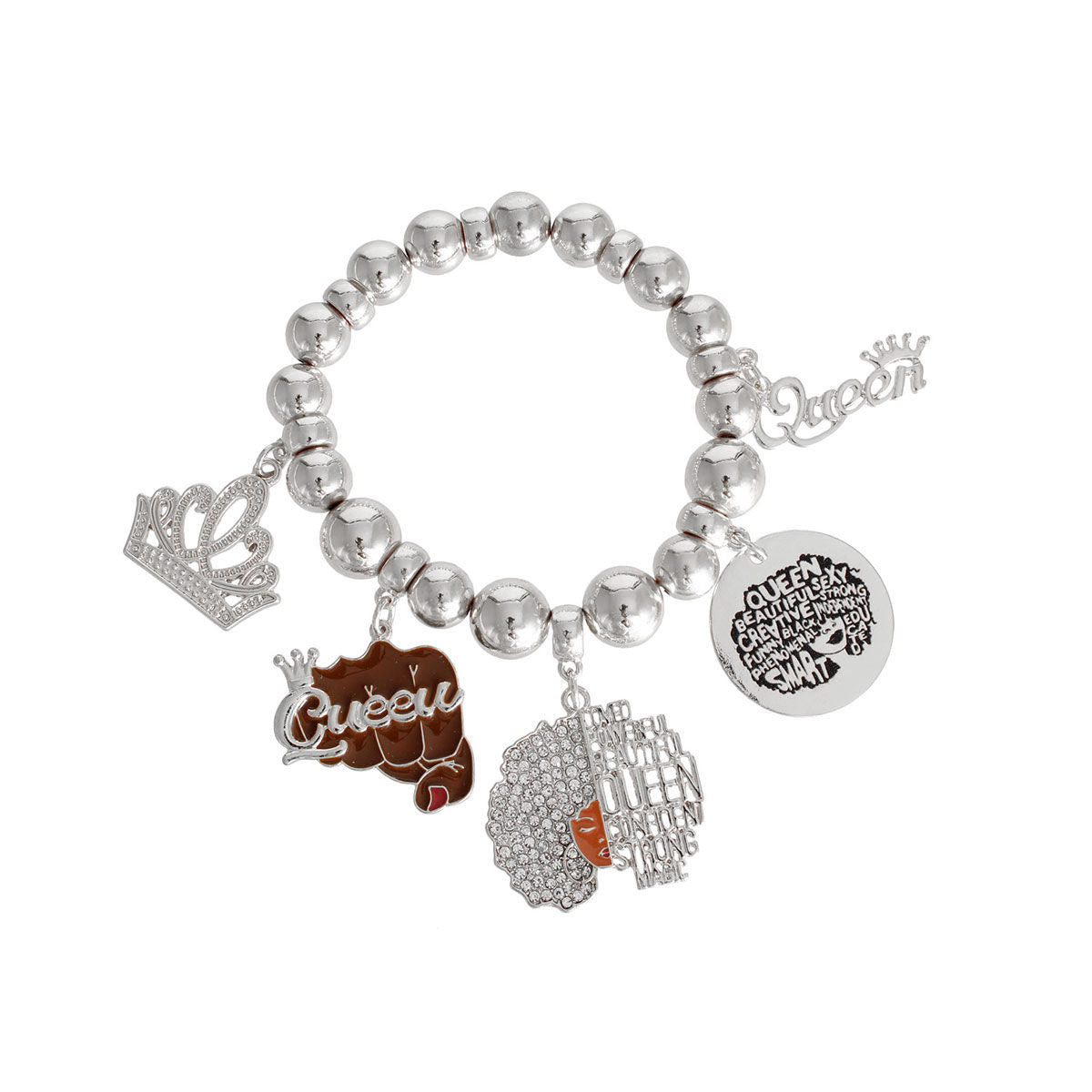 Silver Queen Afro Bracelet