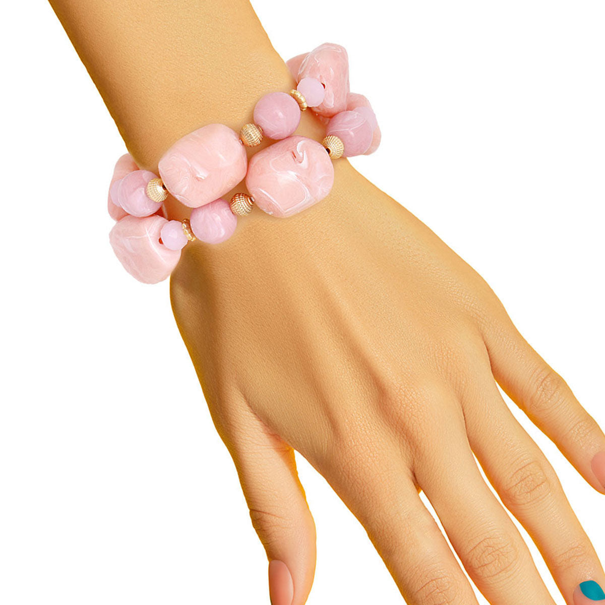 Light Pink Marbled Bead Bracelets