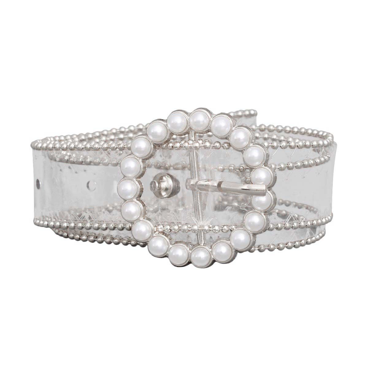 Silver Pearl Transparent Belt